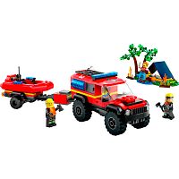 Конструктор Lego City Пожарная машина 4x4 со спасательной лодкой 301 деталь Lego 60412