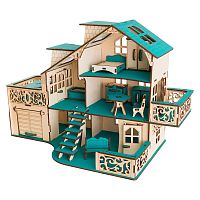Кукольный домик с гаражом Iwoodplay ЭД-037 лазурный берег