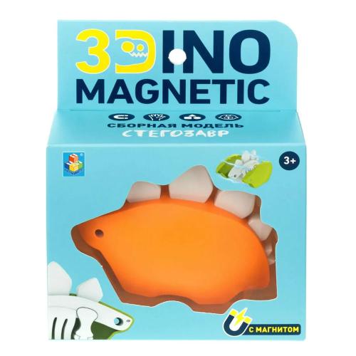 Сборная модель магнитный Стегозавр 3Dino Magnetic 1TOY Т23870 фото 2