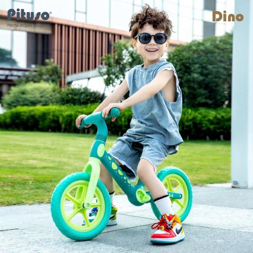 Детский беговел Dino Pituso QW-BB001-Green зелёный фото 12