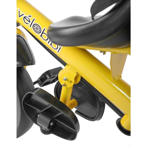 Велосипед трёхколесный с ручкой Плутон для малышей Рыжий кот ВЛ-0614 желтый фото 4