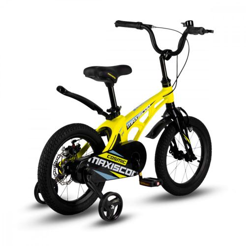 Велосипед детский Maxiscoo Cosmic Стандарт плюс 14'' 2024 Maxitoys MSC-С1436 жёлтый матовый фото 2